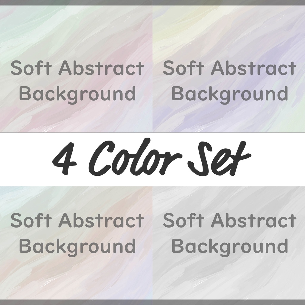 04_やさしい流彩パステルの抽象背景素材|ふんわり筆致デザイン(4色セット)