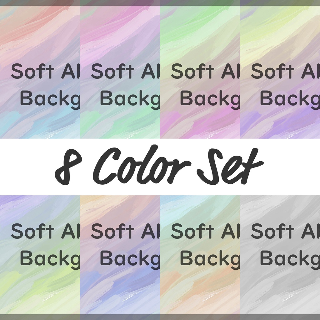 05_やさしい流彩パステルの抽象背景素材|ふんわり筆致デザイン(8色セット)