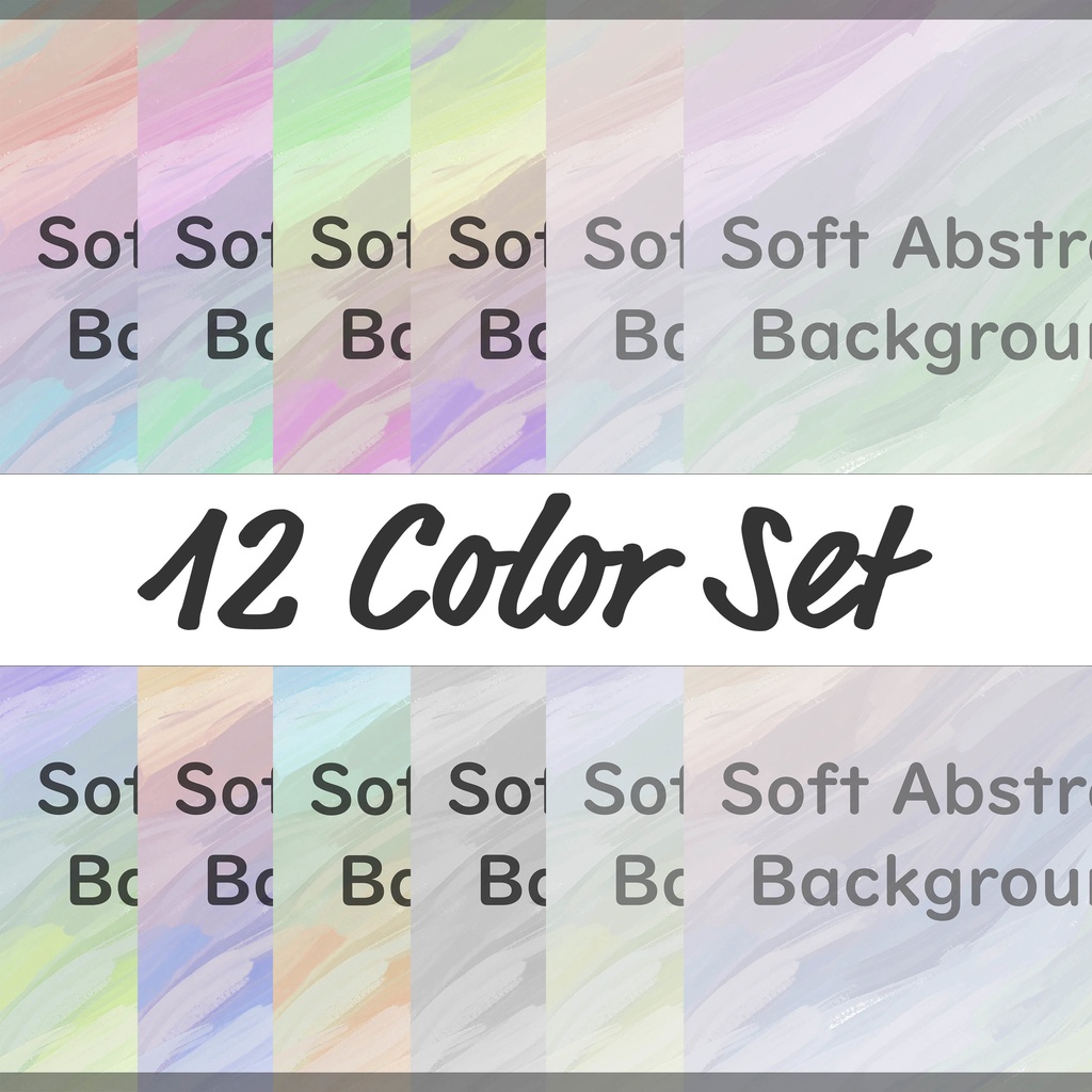07_やさしい流彩パステルの抽象背景素材|ふんわり筆致デザイン(12色セット)