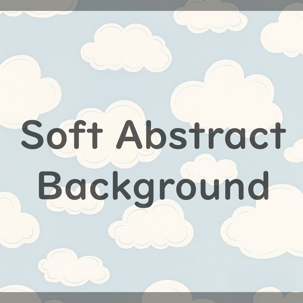 01_やさしい北欧タッチのふんわり雲空イラスト背景素材|ナチュラルスカイデザイン(4色セット)
