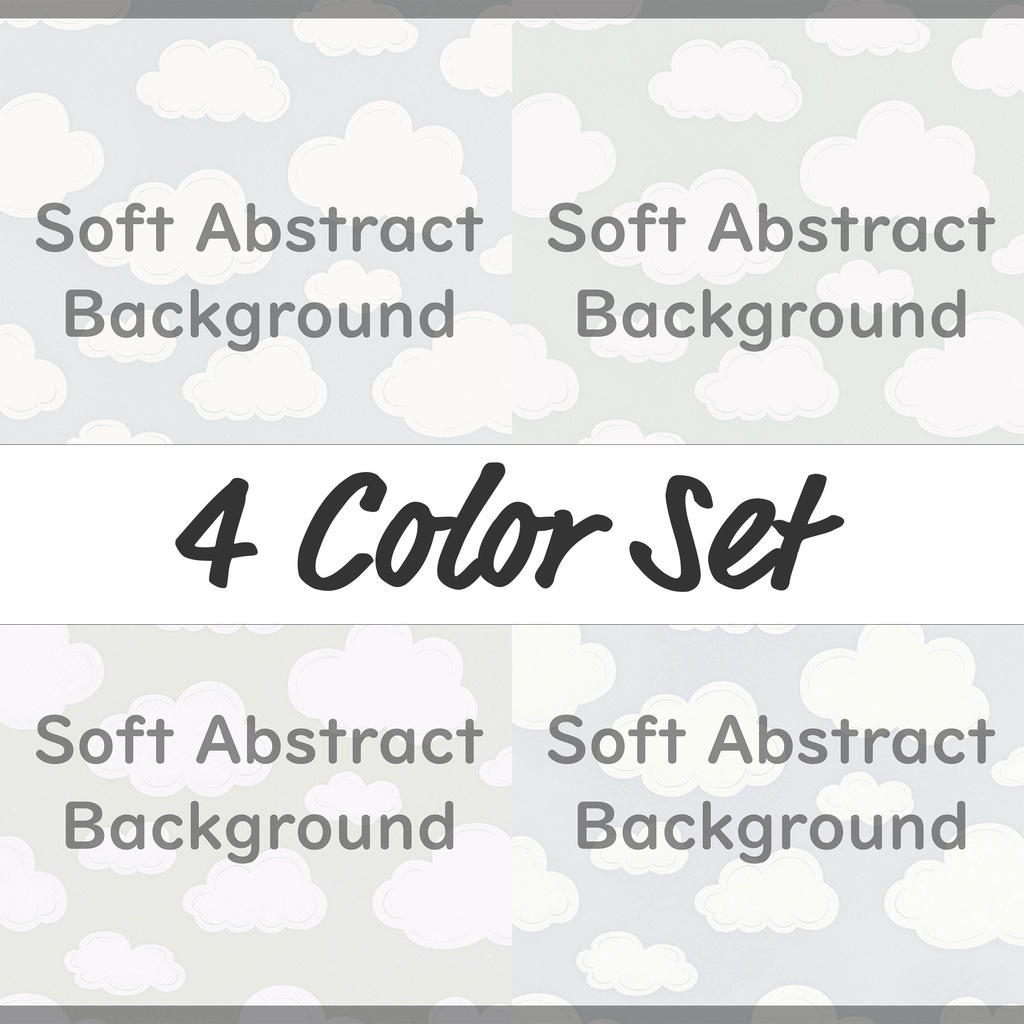 03_やさしい北欧タッチのふんわり雲空イラスト背景素材|ナチュラルスカイデザイン(4色セット)