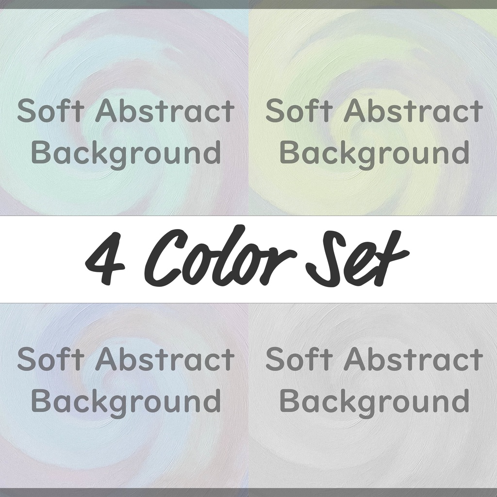 04_やさしく溶け合うパステル渦彩ブラッシュ背景素材|ふんわり抽象テクスチャ(4色セット)