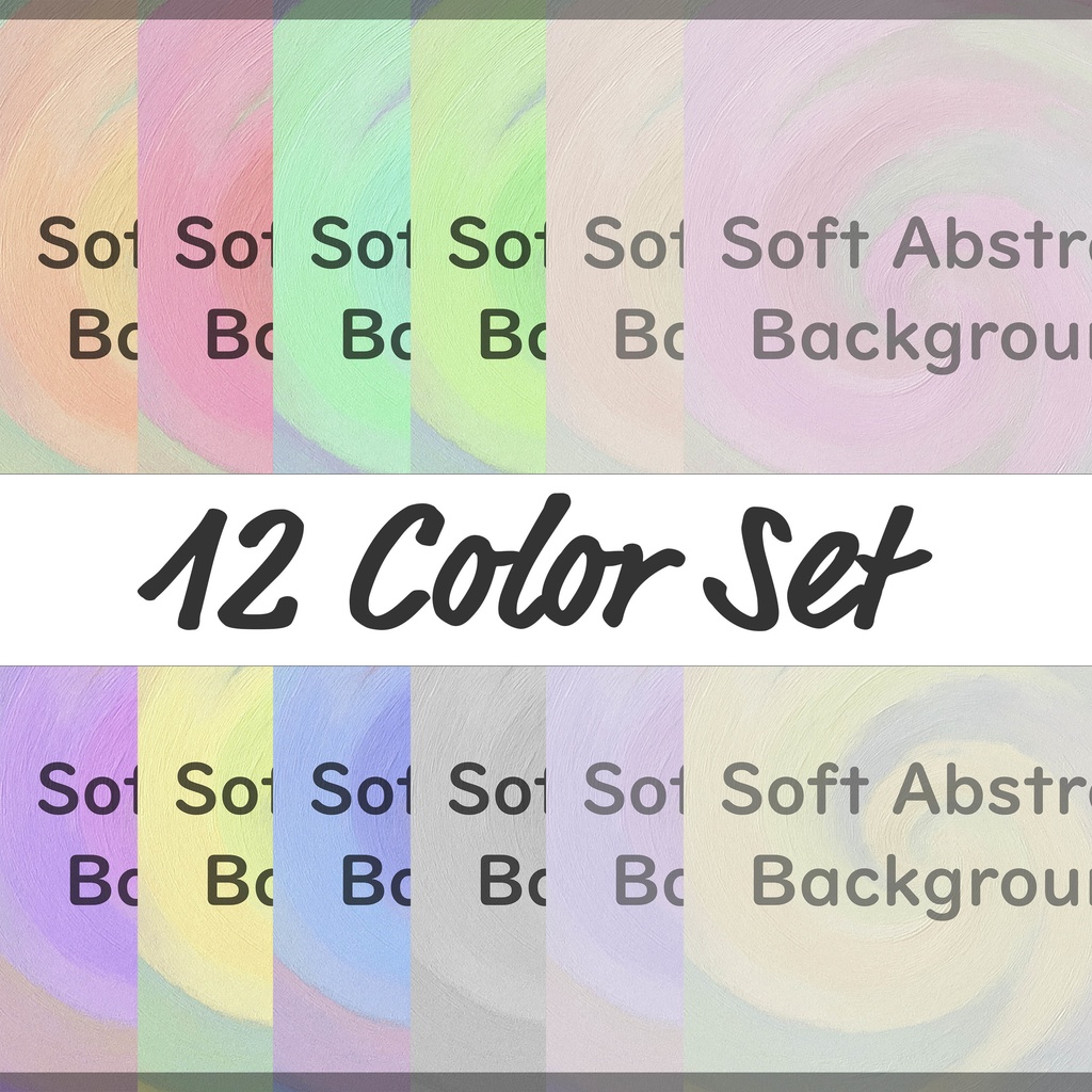 07_やさしく溶け合うパステル渦彩ブラッシュ背景素材｜ふんわり抽象テクスチャ（12色セット）