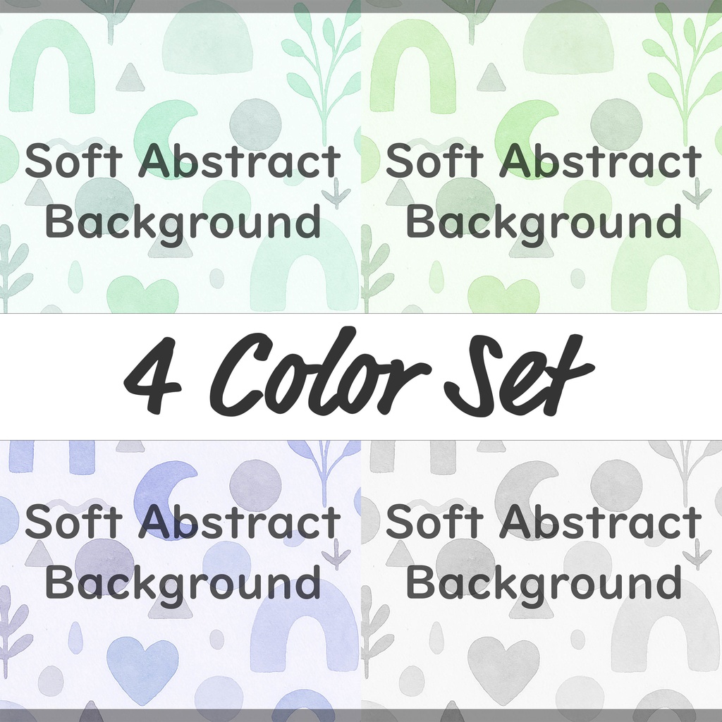 02_水彩タッチのやわらか模様背景素材｜やさしい抽象テクスチャ（4色セット）