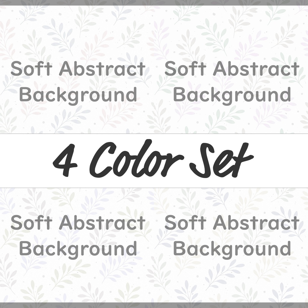 03_やさしいパステル葉っぱ背景｜ナチュラル植物テクスチャ（4色セット）