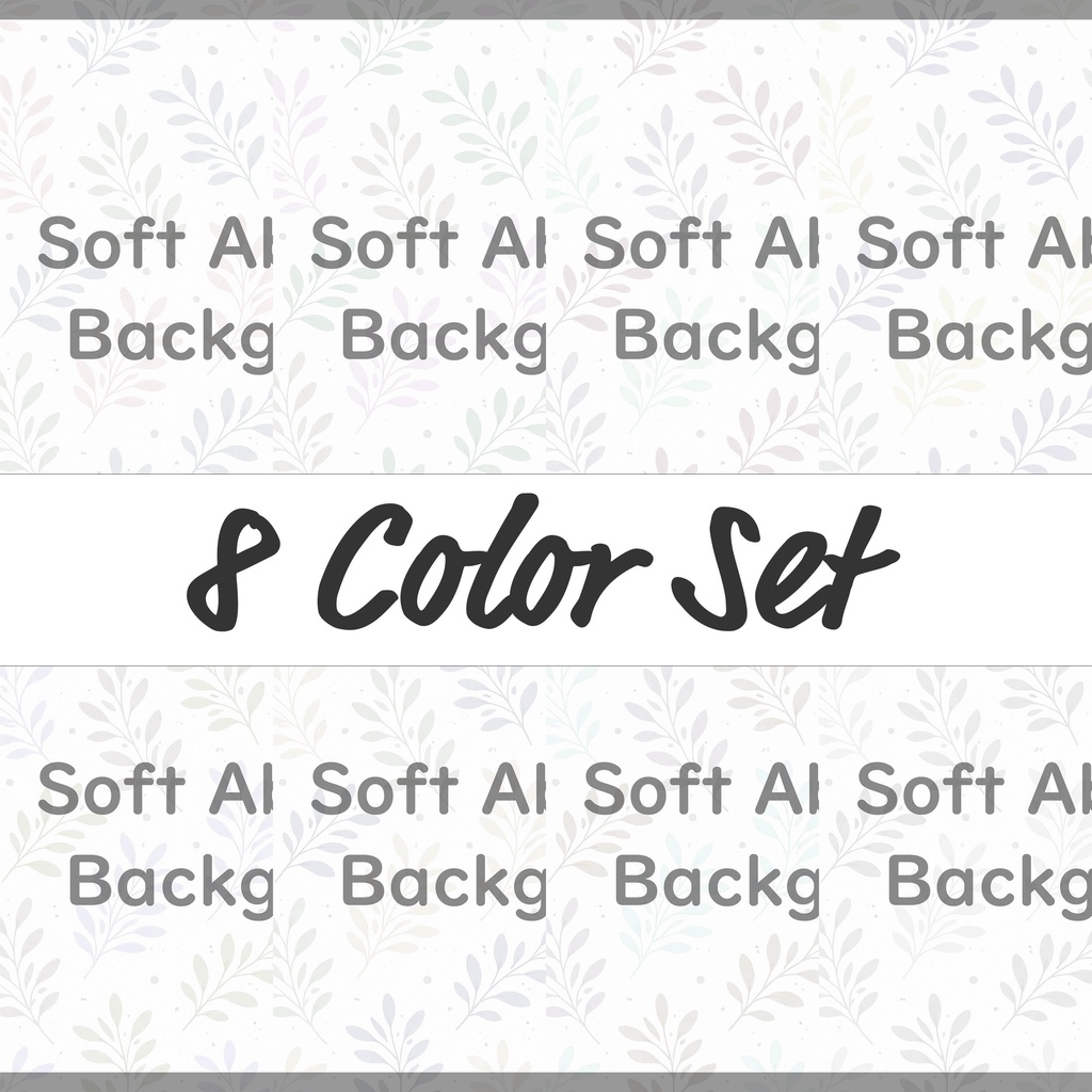 06_やさしいパステル葉っぱ背景|ナチュラル植物テクスチャ(8色セット)