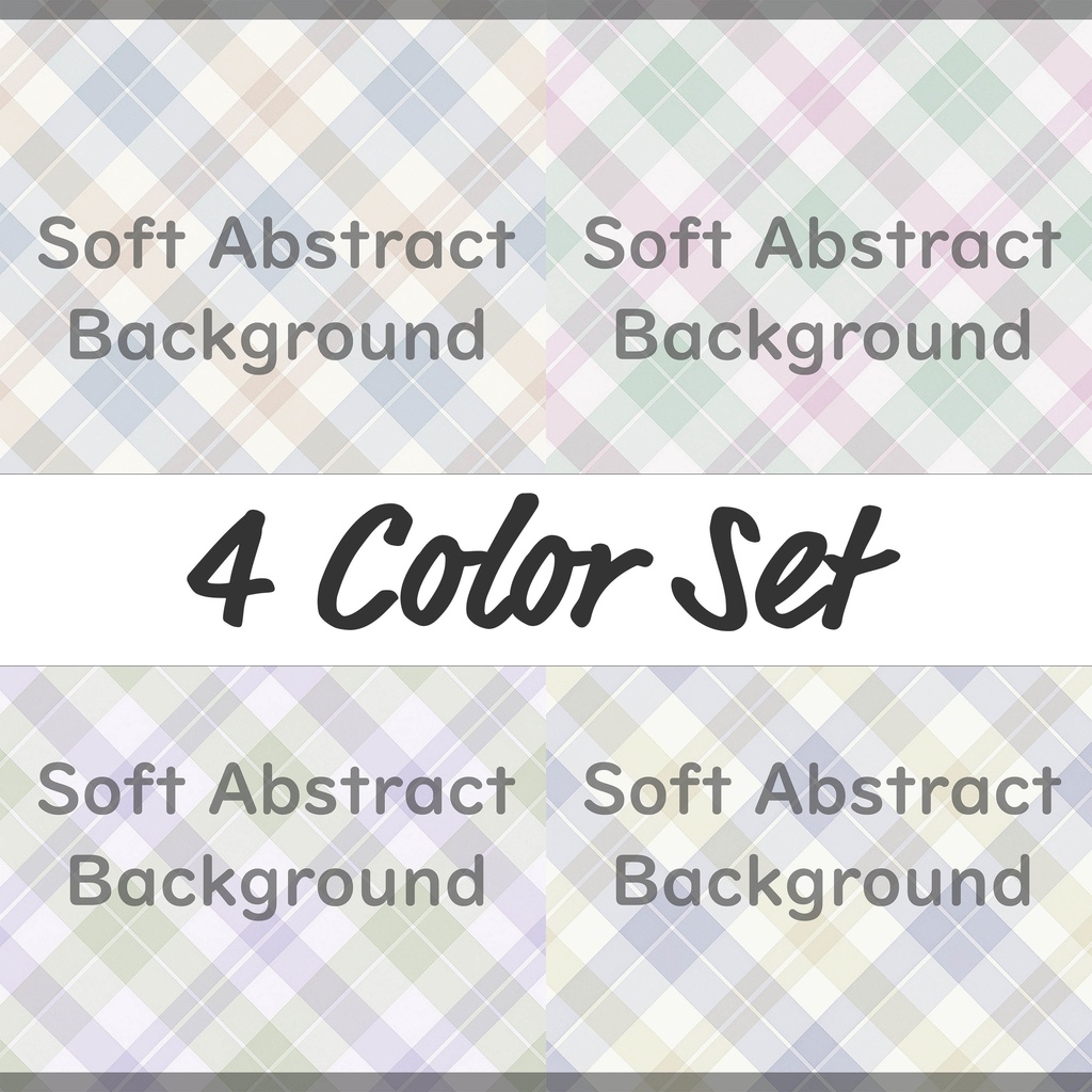 03_ソフトチェック柄ナチュラルテクスチャ背景素材|穏やかパステル(4色セット)