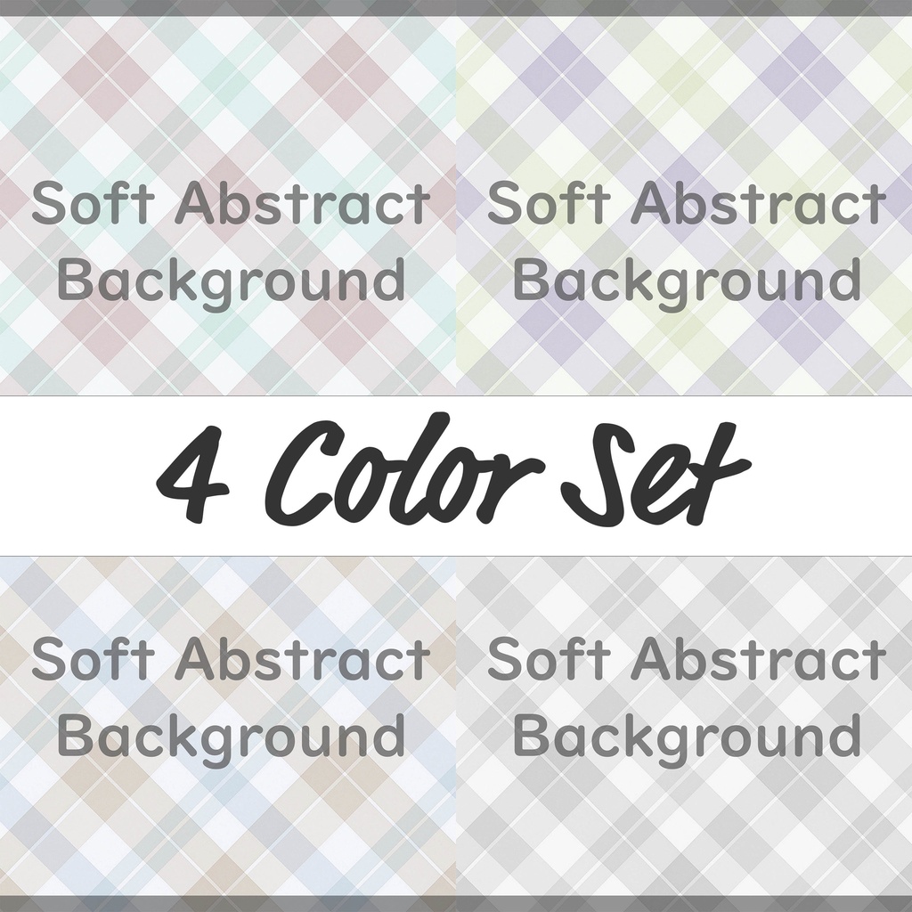 04_ソフトチェック柄ナチュラルテクスチャ背景素材|穏やかパステル(4色セット)