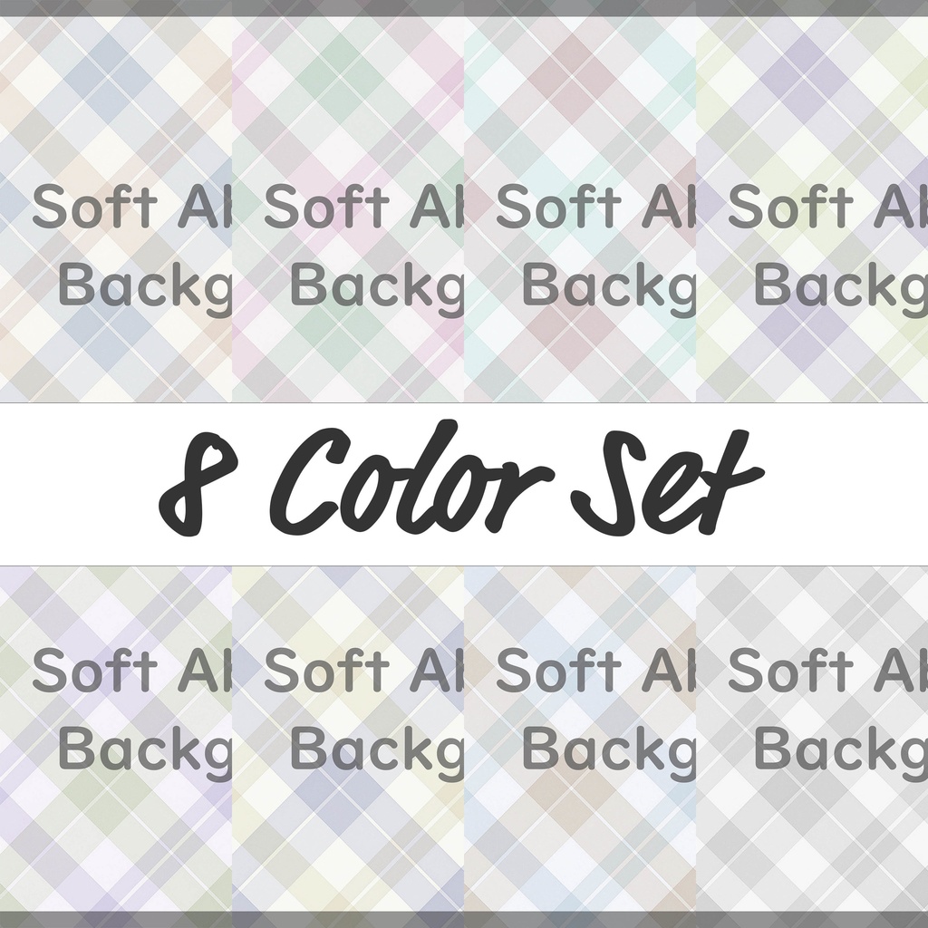 06_ソフトチェック柄ナチュラルテクスチャ背景素材|穏やかパステル(8色セット)