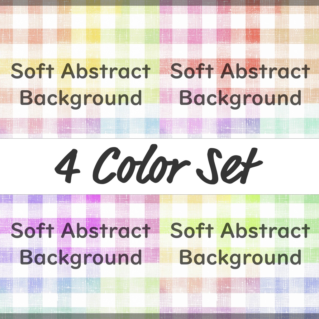 01_パステルチェック背景素材|ナチュラル質感(4色セット)