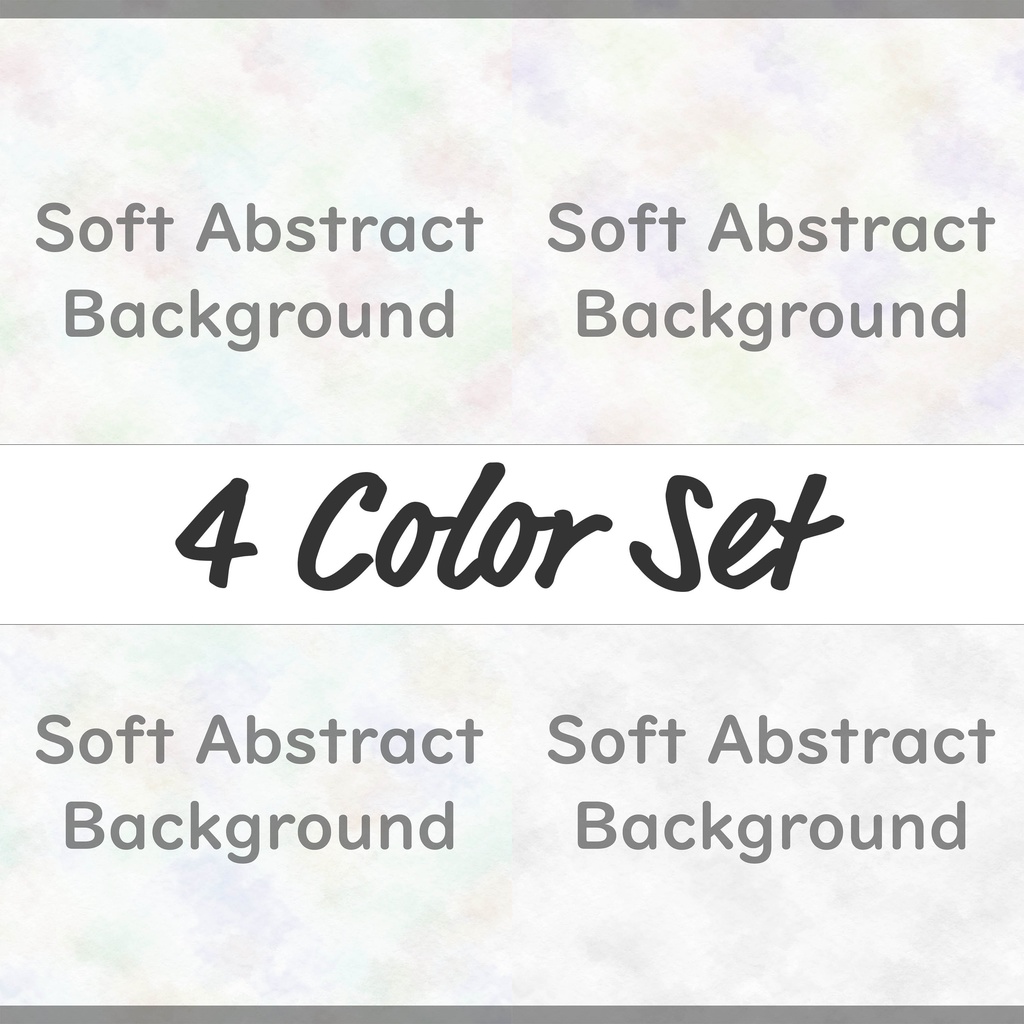 04_やさしいパステル水彩背景素材｜淡彩クラウドテクスチャ（4色セット）