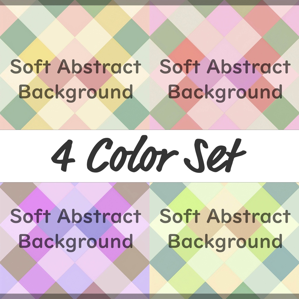 01_パステルダイヤチェック背景素材｜やわらかグラデーション模様（4色セット）