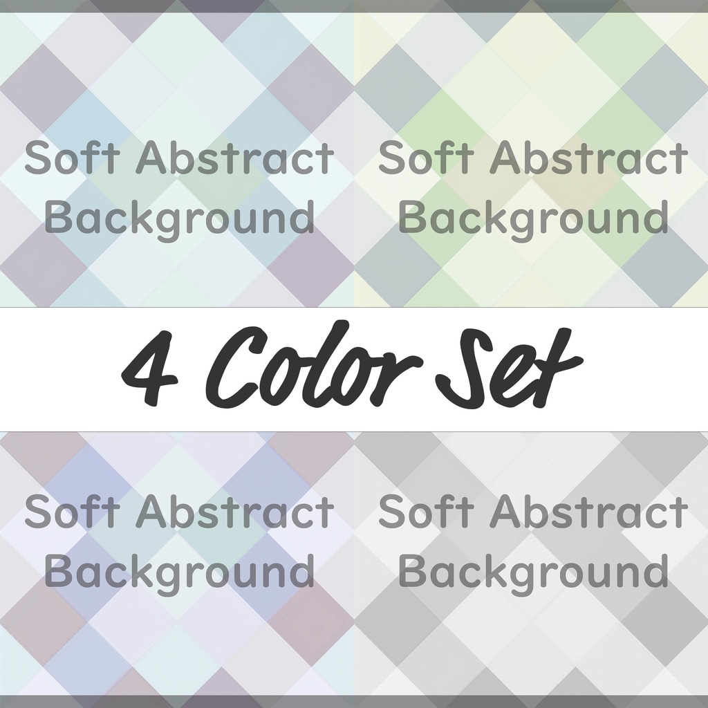 04_パステルダイヤチェック背景素材｜やわらかグラデーション模様（4色セット）