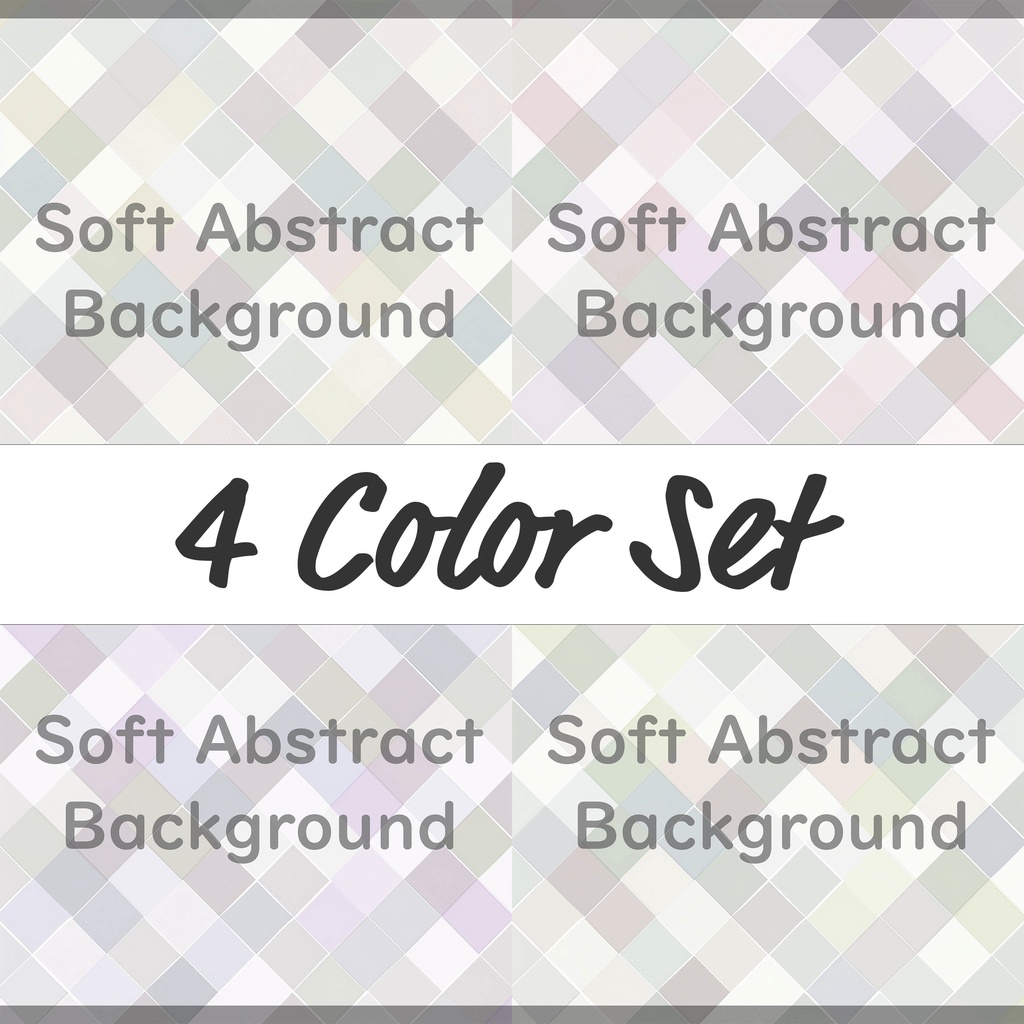 03_やわらかパステルダイヤ背景素材｜淡彩キルトチェックパターン（4色セット）