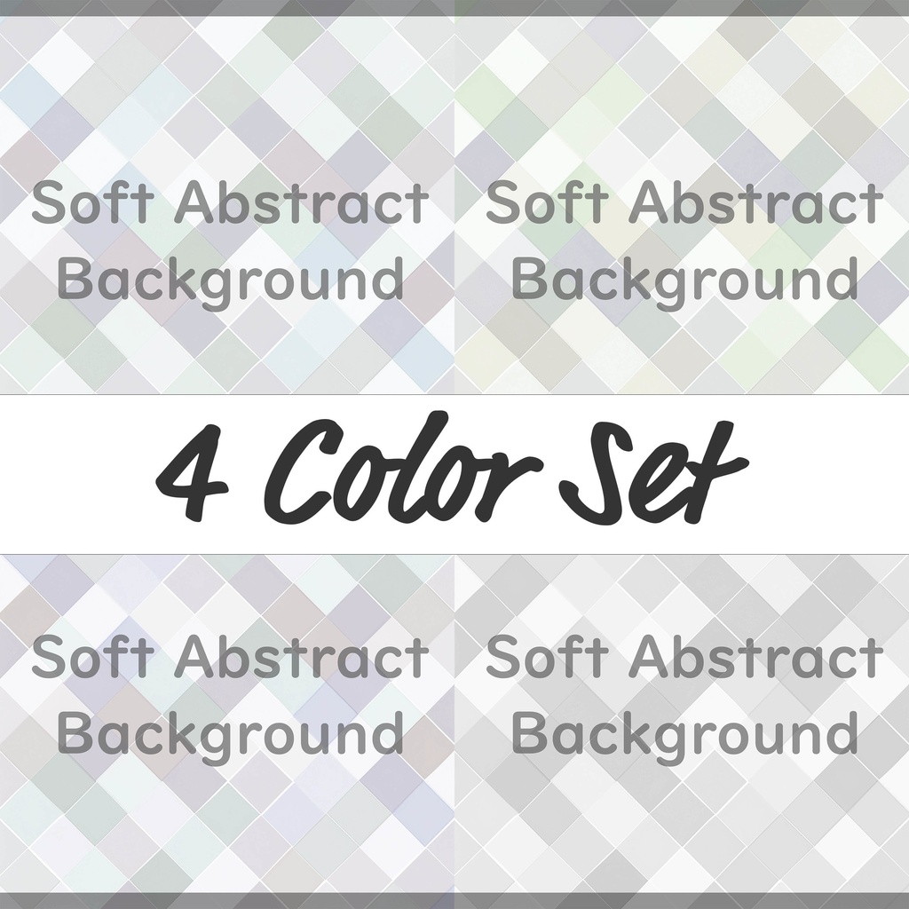 04_やわらかパステルダイヤ背景素材｜淡彩キルトチェックパターン（4色セット）