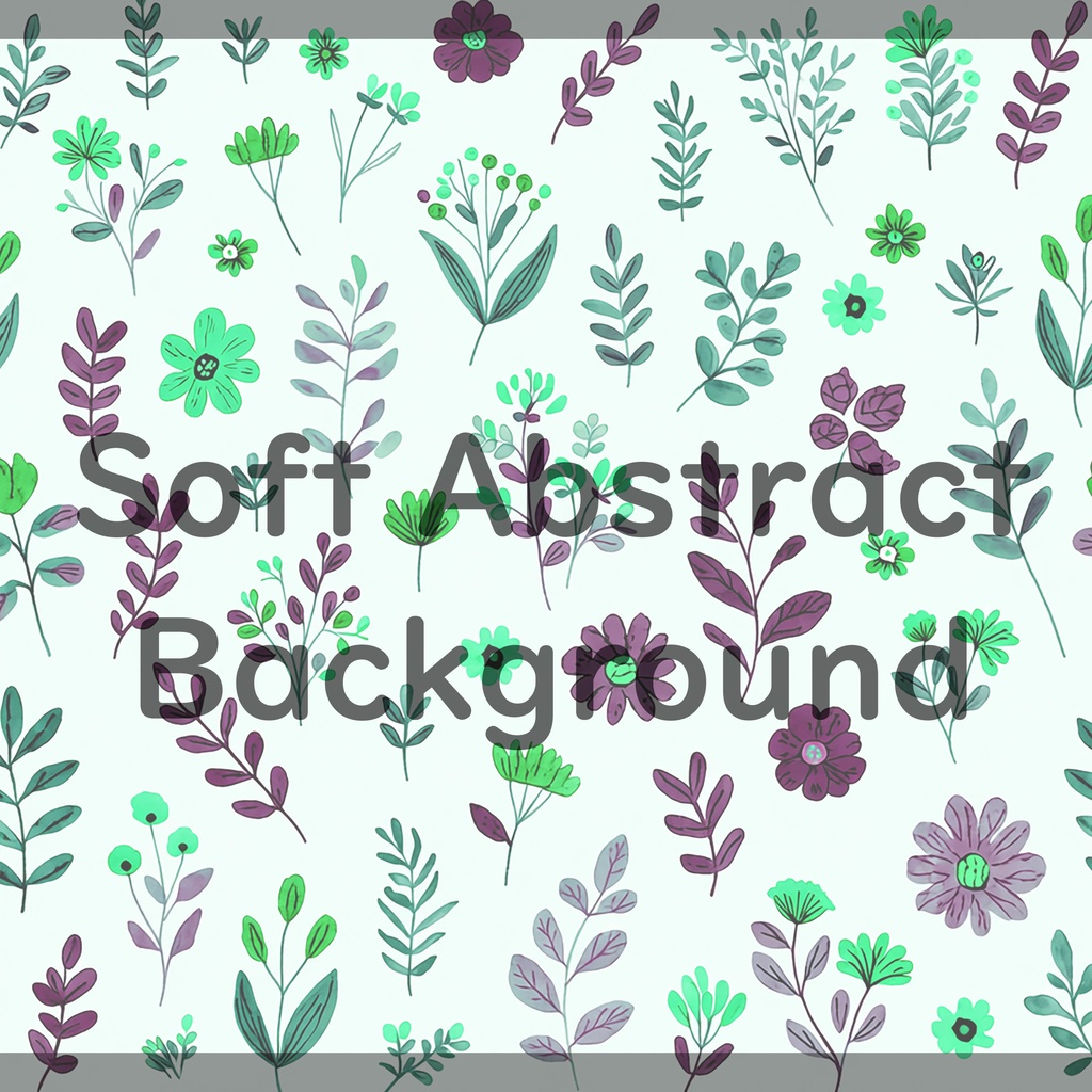 02_ナチュラルボタニカルフラワーパターン背景素材|やさしい北欧風草花装飾模様(4色セット)