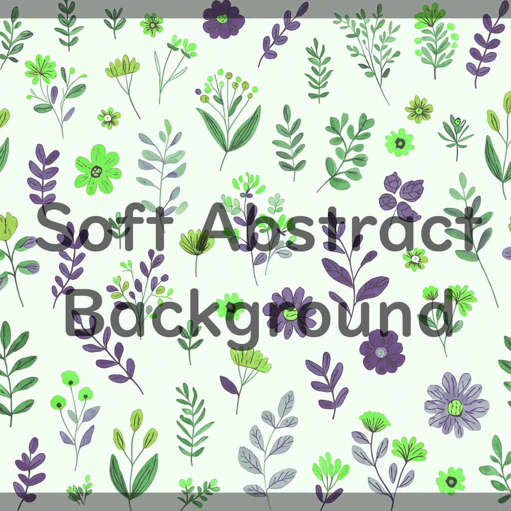 02_ナチュラルボタニカルフラワーパターン背景素材|やさしい北欧風草花装飾模様(4色セット)