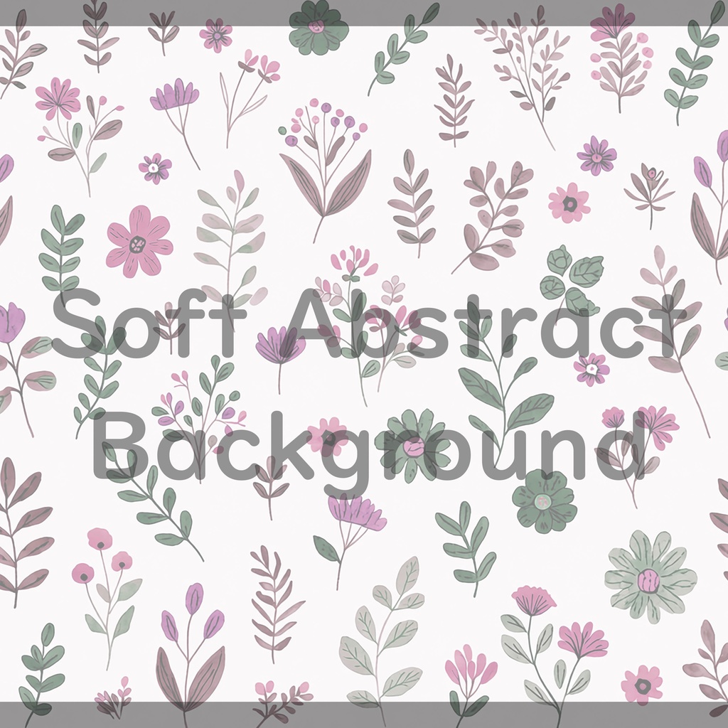 03_ナチュラルボタニカルフラワーパターン背景素材|やさしい北欧風草花装飾模様(4色セット)