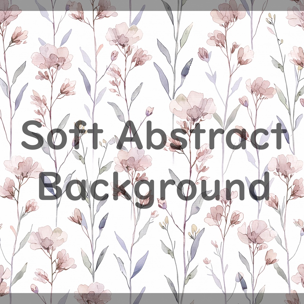 01_やわらか水彩ボタニカルフラワーパターン背景素材|淡色ナチュラル草花模様(4色セット)