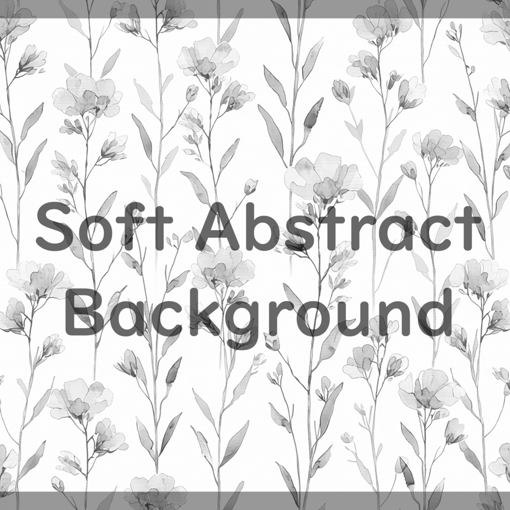 02_やわらか水彩ボタニカルフラワーパターン背景素材|淡色ナチュラル草花模様(4色セット)
