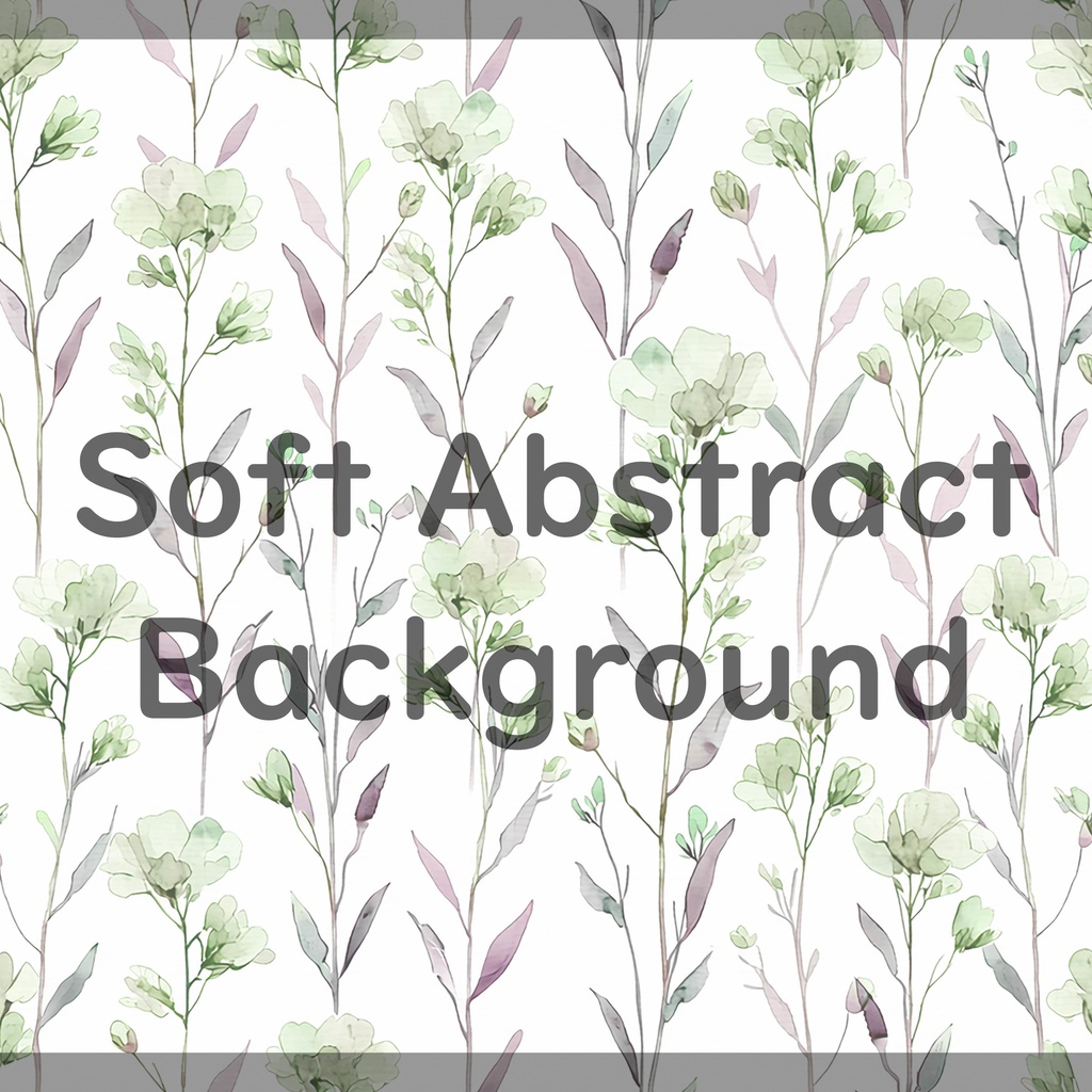 02_やわらか水彩ボタニカルフラワーパターン背景素材|淡色ナチュラル草花模様(4色セット)