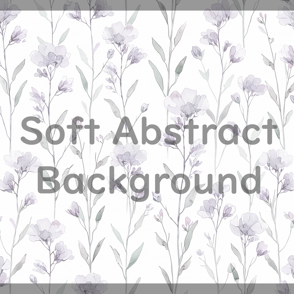 03_やわらか水彩ボタニカルフラワーパターン背景素材|淡色ナチュラル草花模様(4色セット)