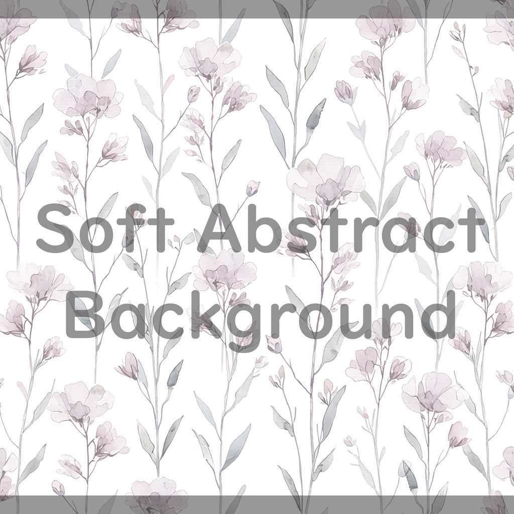 03_やわらか水彩ボタニカルフラワーパターン背景素材|淡色ナチュラル草花模様(4色セット)