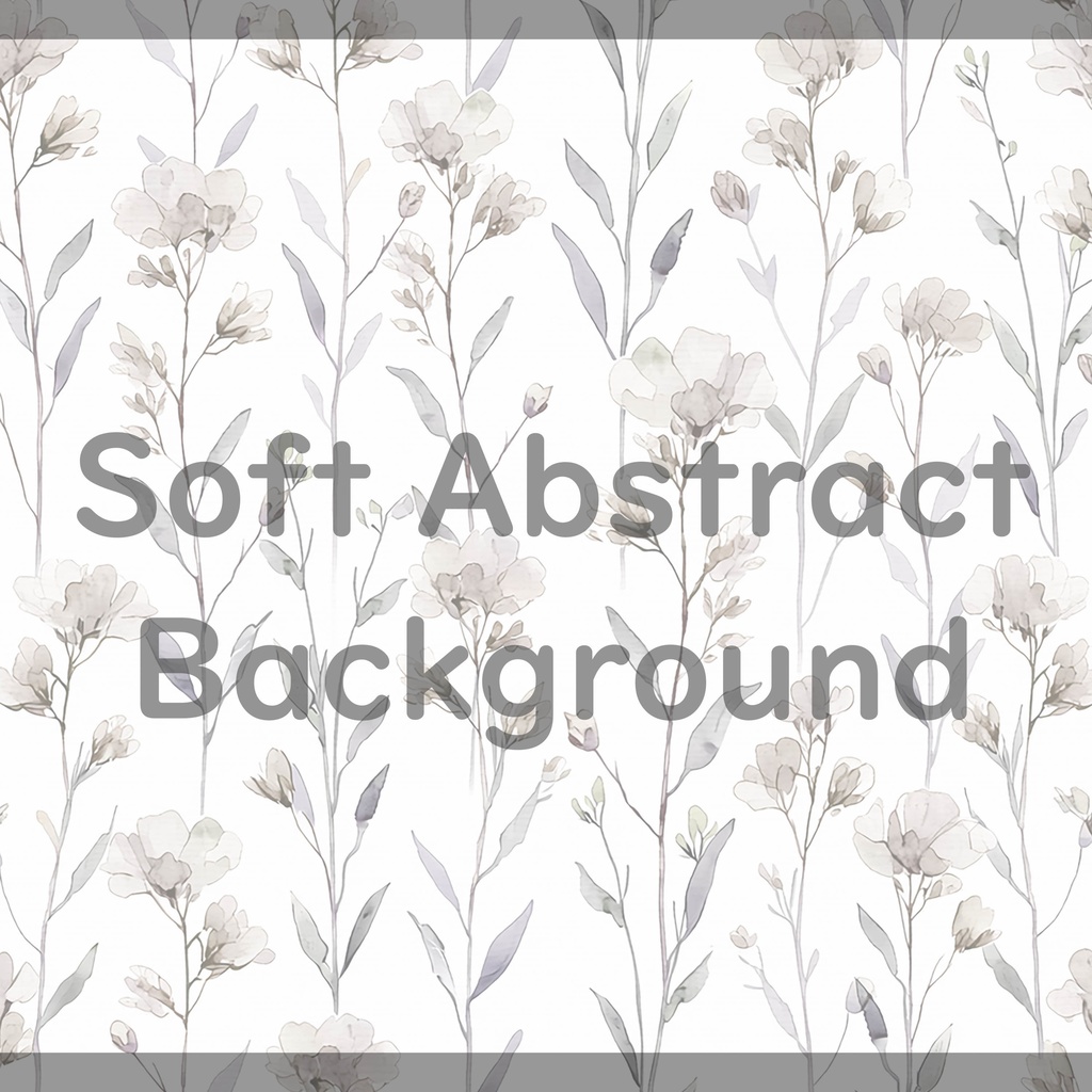 04_やわらか水彩ボタニカルフラワーパターン背景素材|淡色ナチュラル草花模様(4色セット)