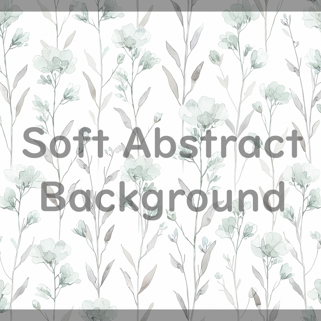 04_やわらか水彩ボタニカルフラワーパターン背景素材|淡色ナチュラル草花模様(4色セット)