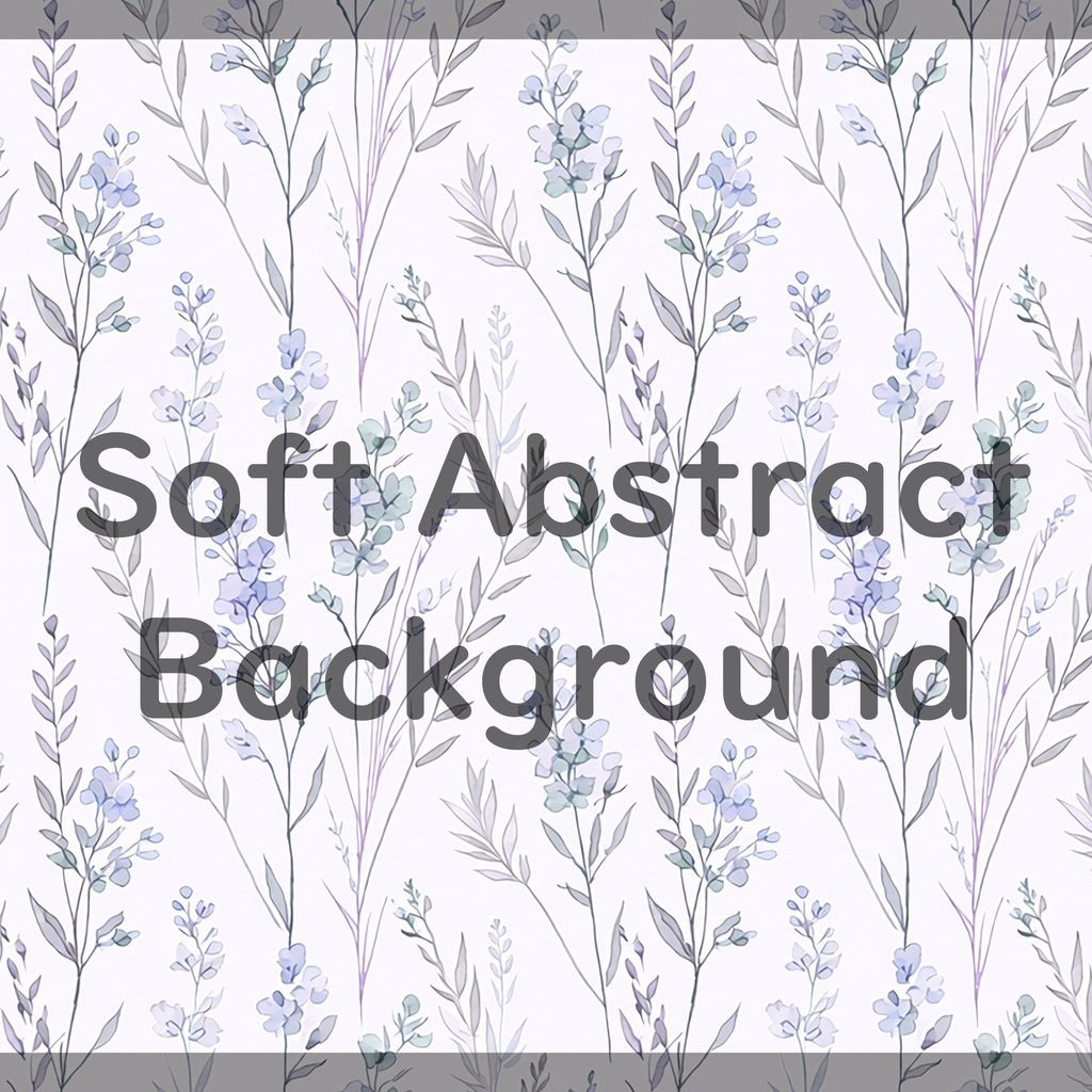 01_淡彩ボタニカルパターン背景素材|やさしい縦流れ草花デザイン(4色セット)