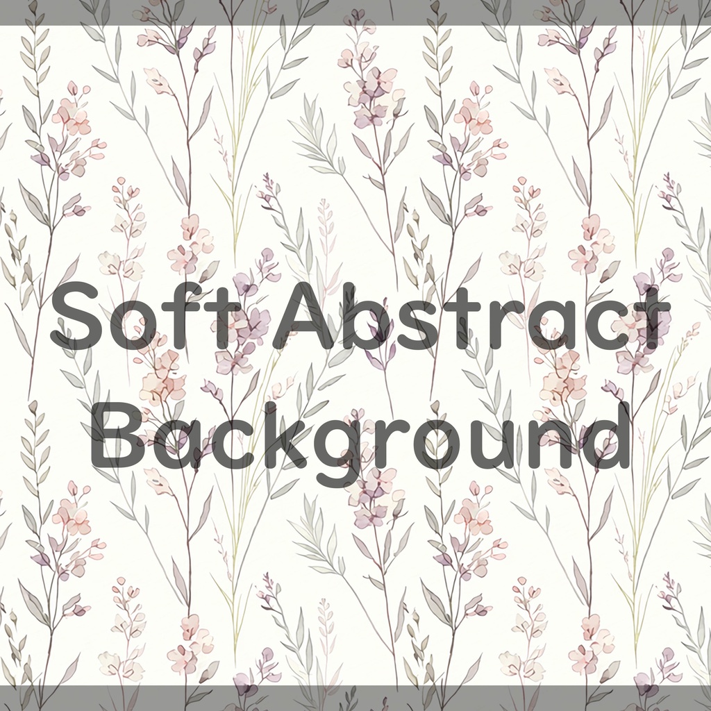 01_淡彩ボタニカルパターン背景素材|やさしい縦流れ草花デザイン(4色セット)