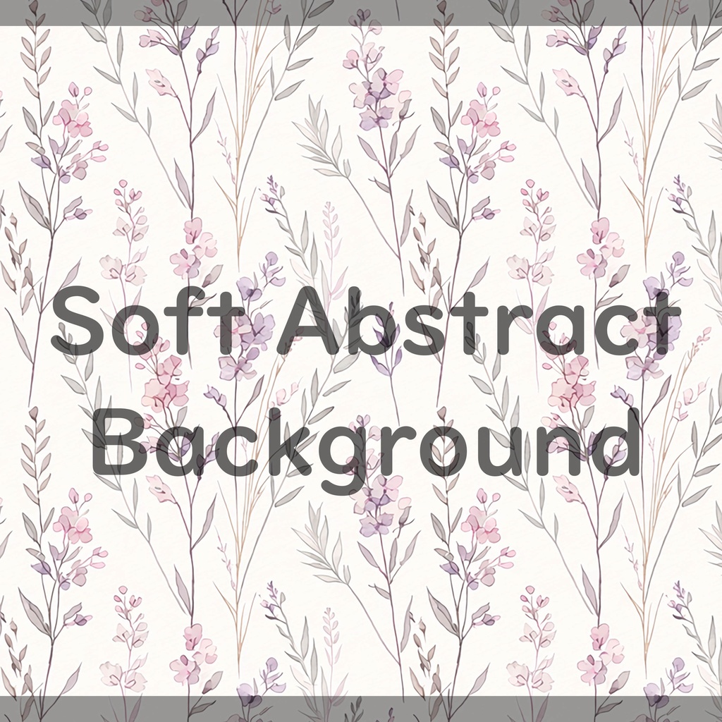 01_淡彩ボタニカルパターン背景素材|やさしい縦流れ草花デザイン(4色セット)