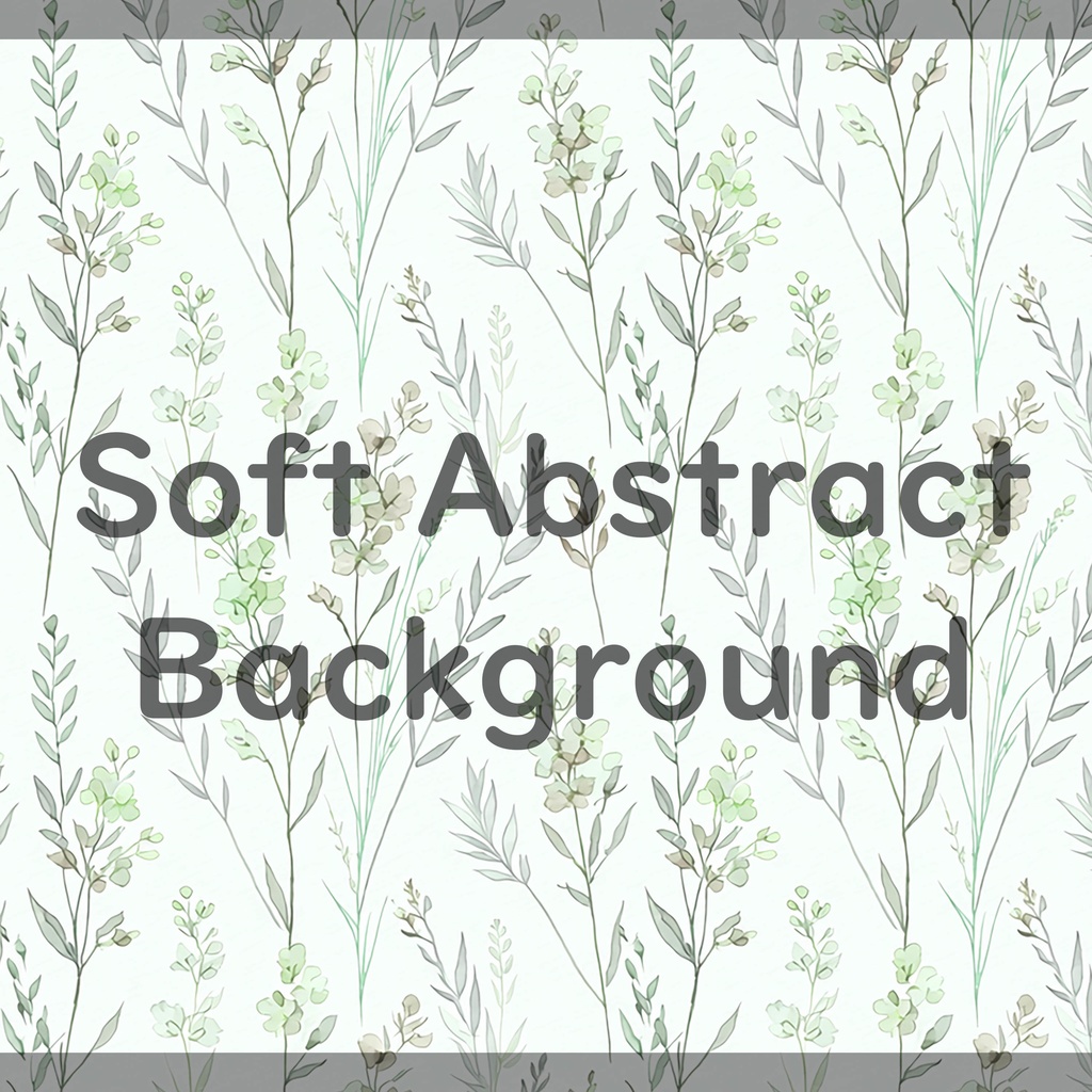 02_淡彩ボタニカルパターン背景素材|やさしい縦流れ草花デザイン(4色セット)
