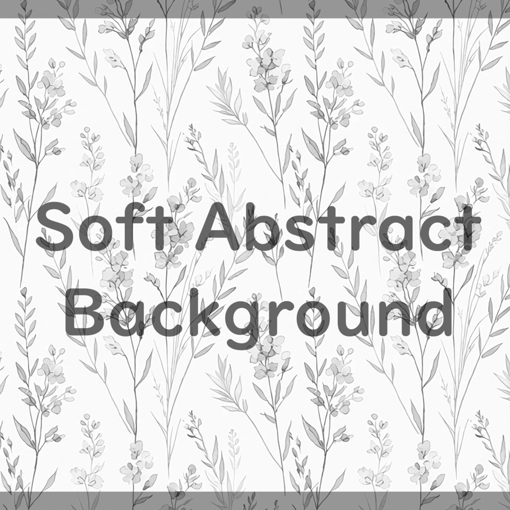 02_淡彩ボタニカルパターン背景素材|やさしい縦流れ草花デザイン(4色セット)