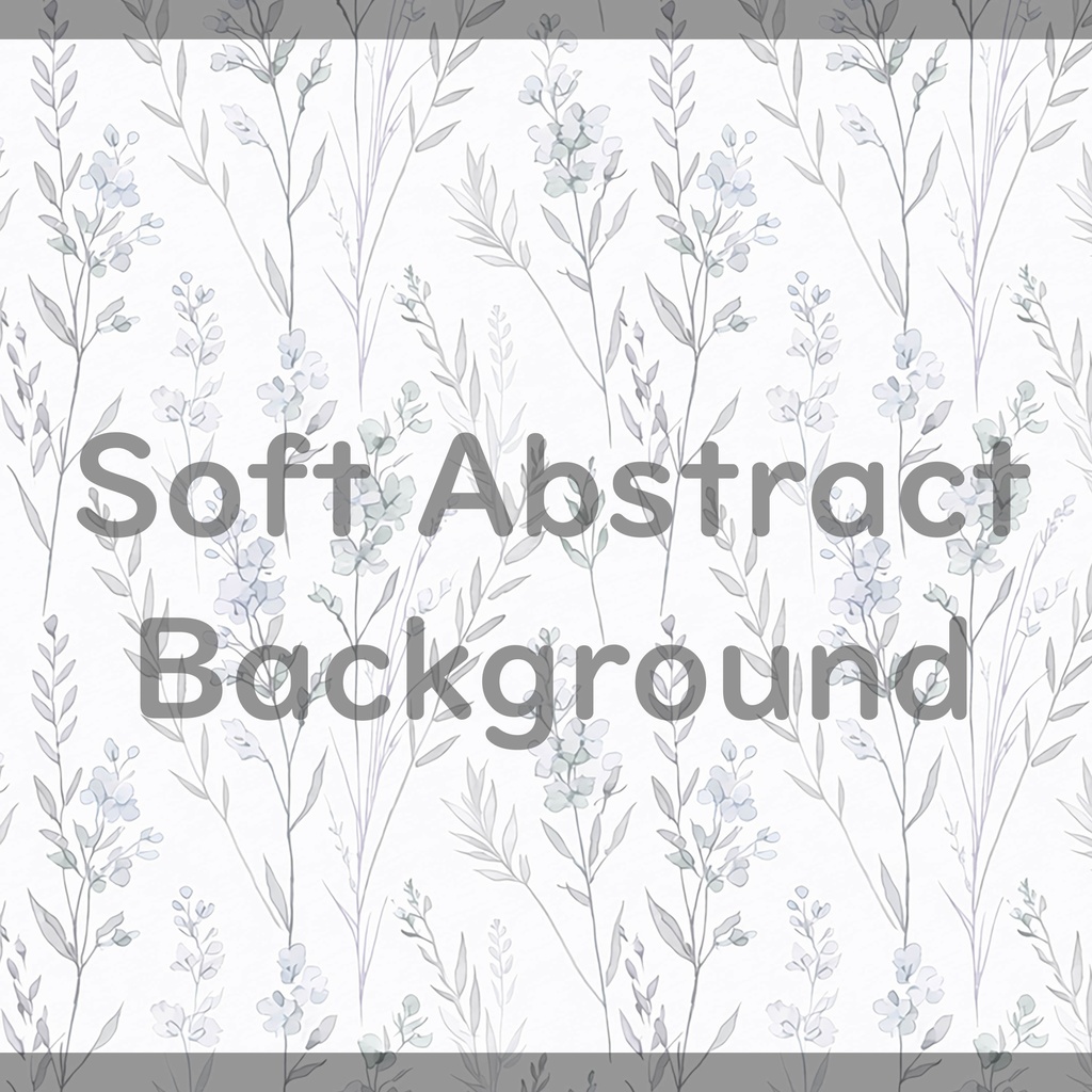 03_淡彩ボタニカルパターン背景素材|やさしい縦流れ草花デザイン(4色セット)