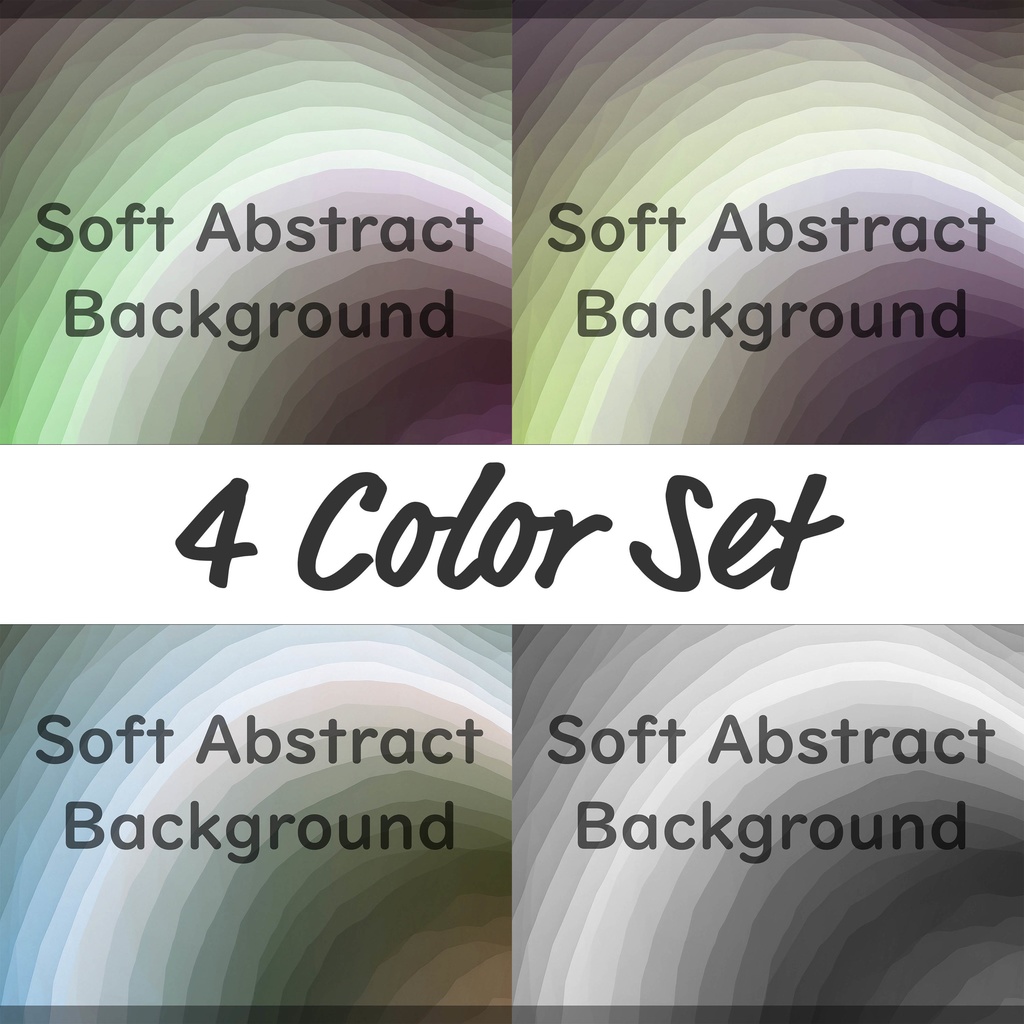 02_やさしいレイヤードグラデーション抽象背景素材|淡彩ホライゾンシェードデザイン(4色セット)