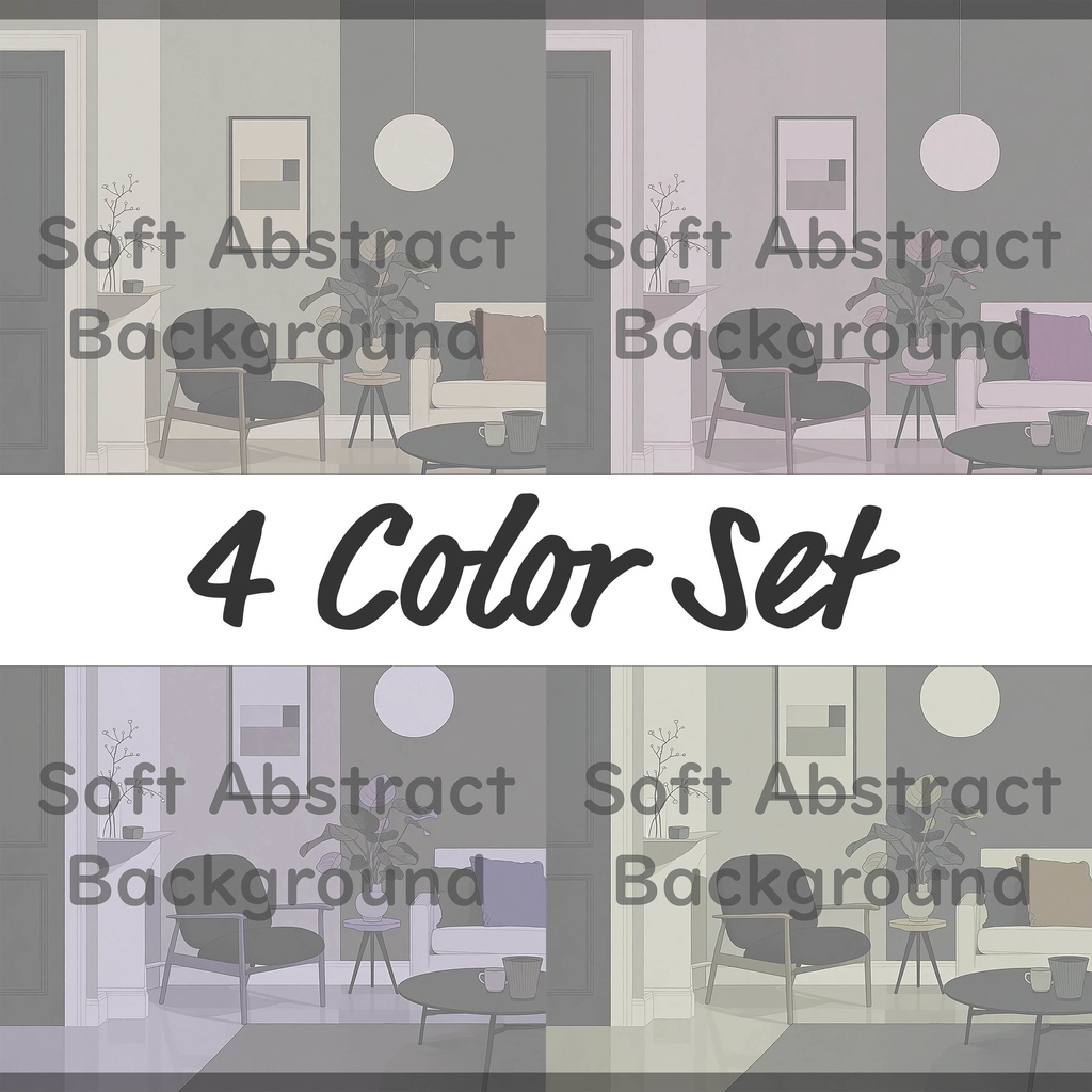 03_落ち着いたリビング室内空間背景素材｜ミニマルインテリア（4色セット）