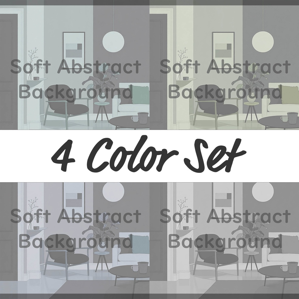 04_落ち着いたリビング室内空間背景素材｜ミニマルインテリア（4色セット）
