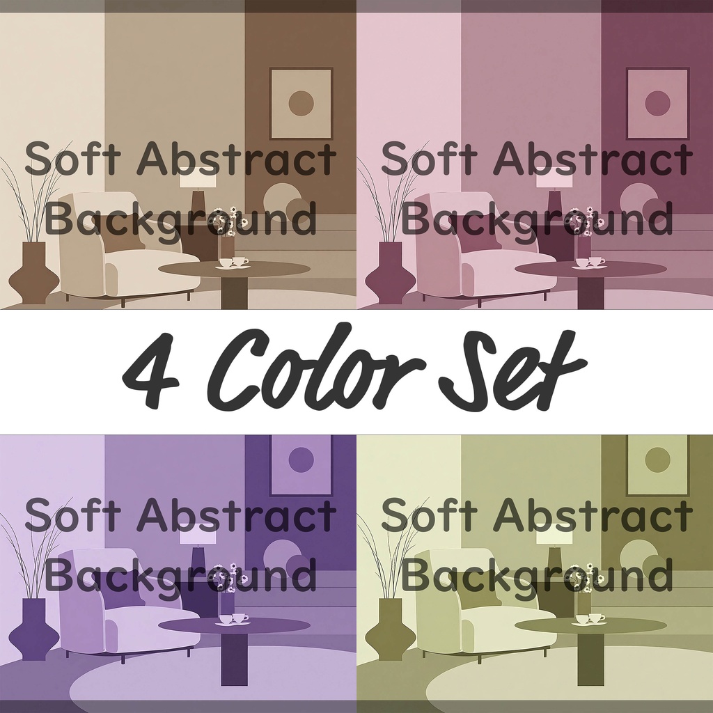 01_心地よい暮らしの室内背景素材｜ナチュラル空間イメージ（4色セット）