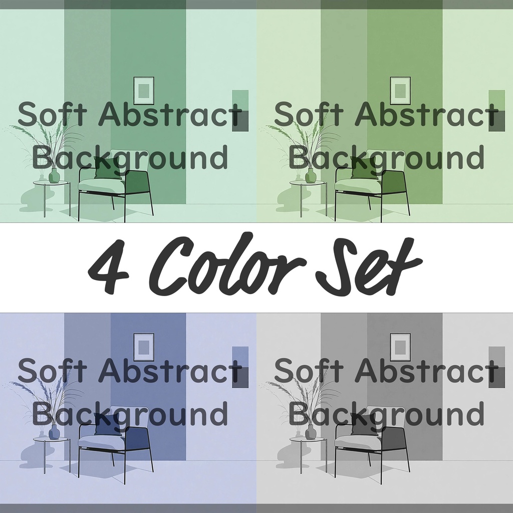 02_穏やかな室内シーン背景素材｜シンプル居住空間（4色セット）