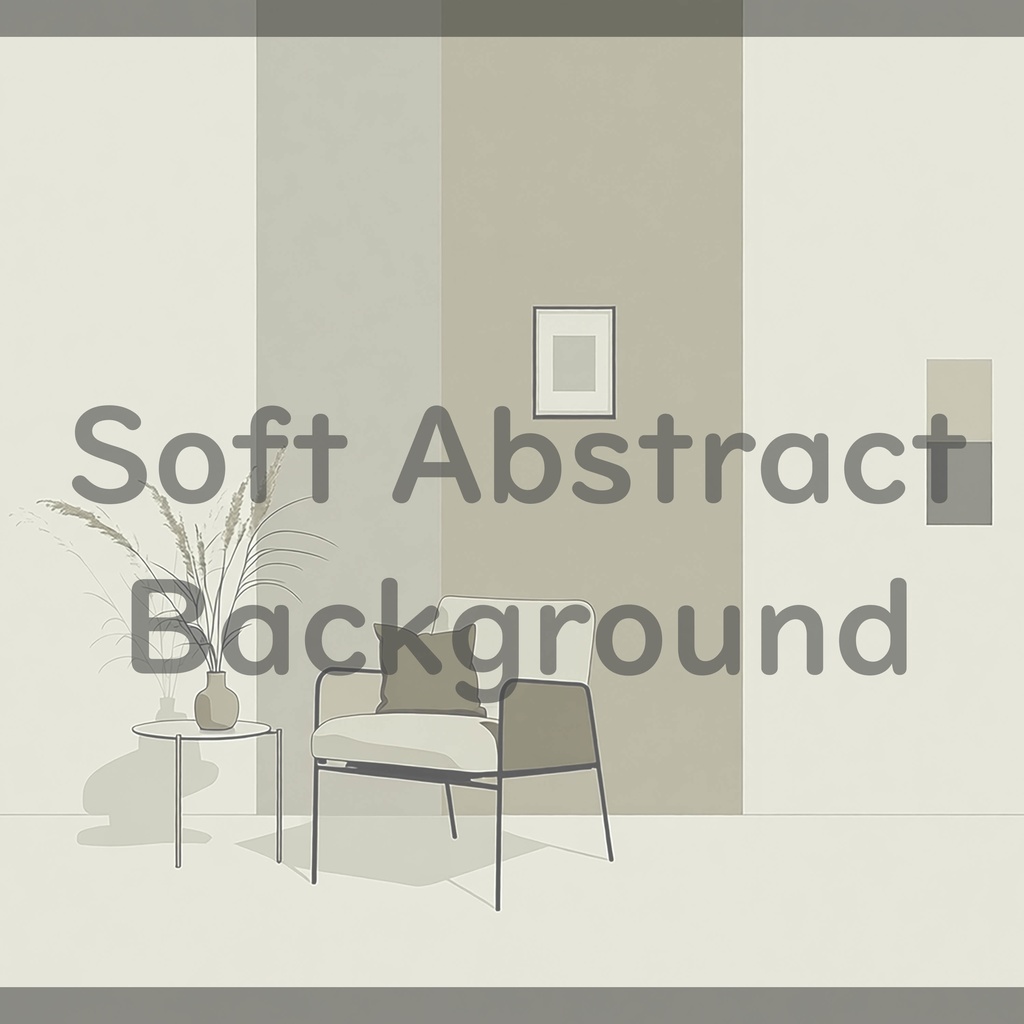 03_穏やかな室内シーン背景素材|シンプル居住空間(4色セット)