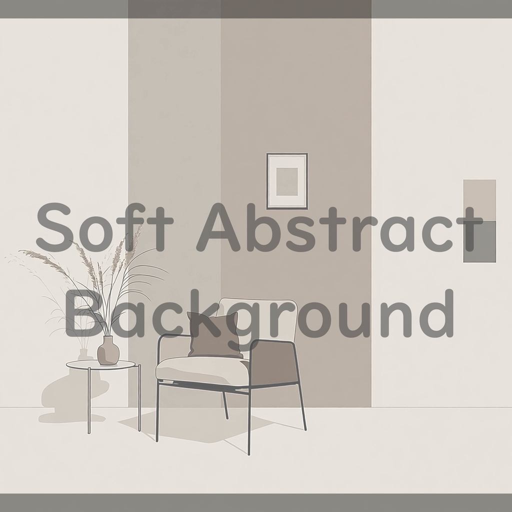 03_穏やかな室内シーン背景素材|シンプル居住空間(4色セット)