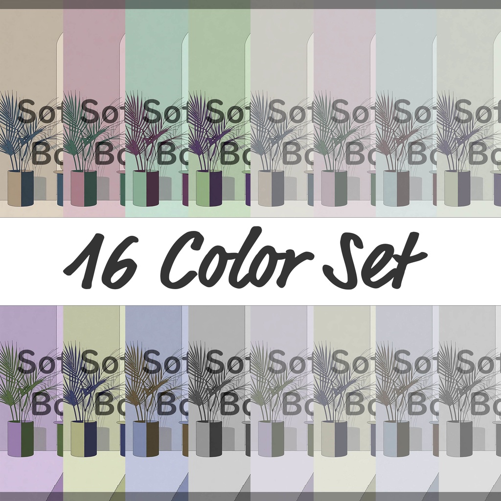 08_静かなモダンリビング空間背景素材｜洗練インテリアシーン（16色セット）