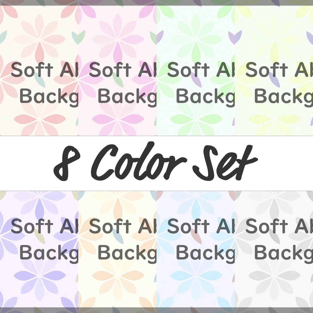 05_やさしい花びらパターン背景素材|穏やかなフラワーイメージ(8色セット)