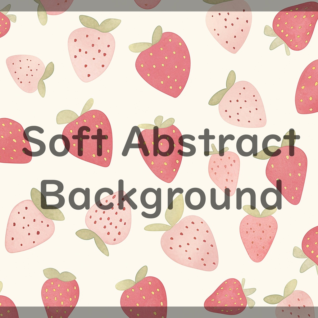 01_かわいいいちごモチーフ背景素材|やさしいフルーツパターン(4色セット)