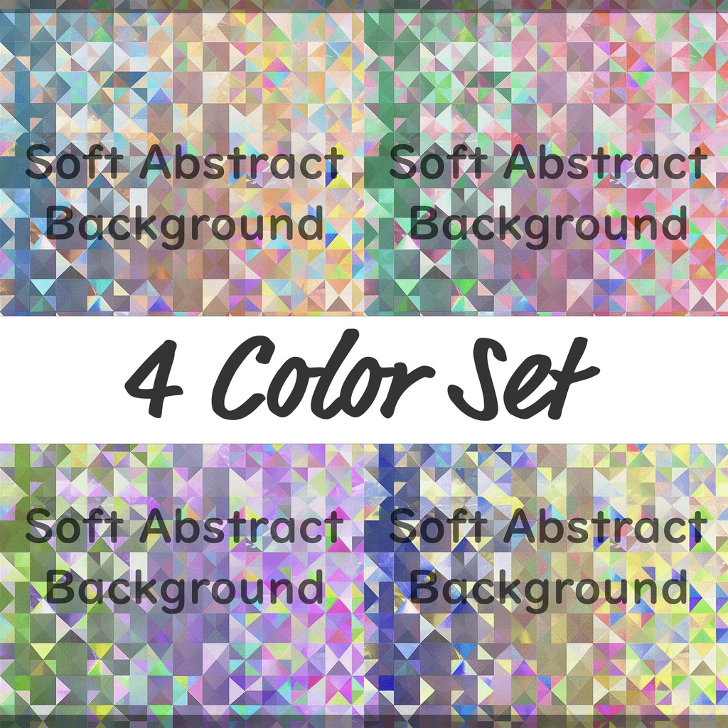 01_きらめくホログラムモザイク背景素材｜抽象デザイン（4色セット）
