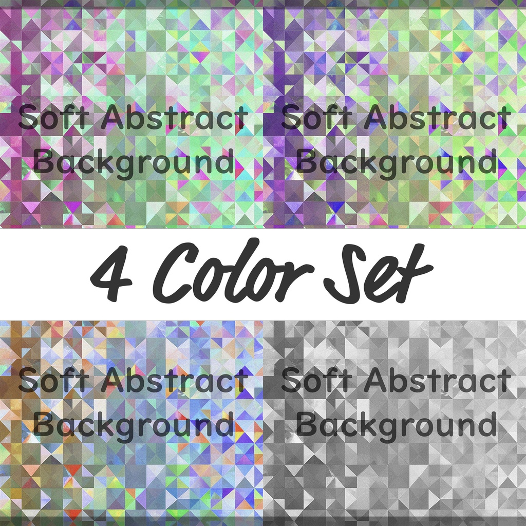 02_きらめくホログラムモザイク背景素材|抽象デザイン(4色セット)