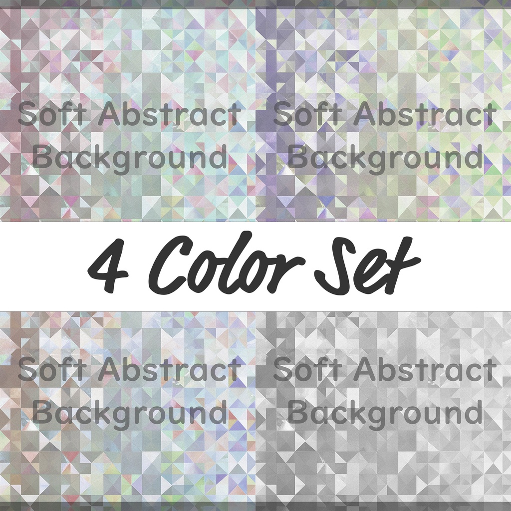 04_きらめくホログラムモザイク背景素材|抽象デザイン(4色セット)