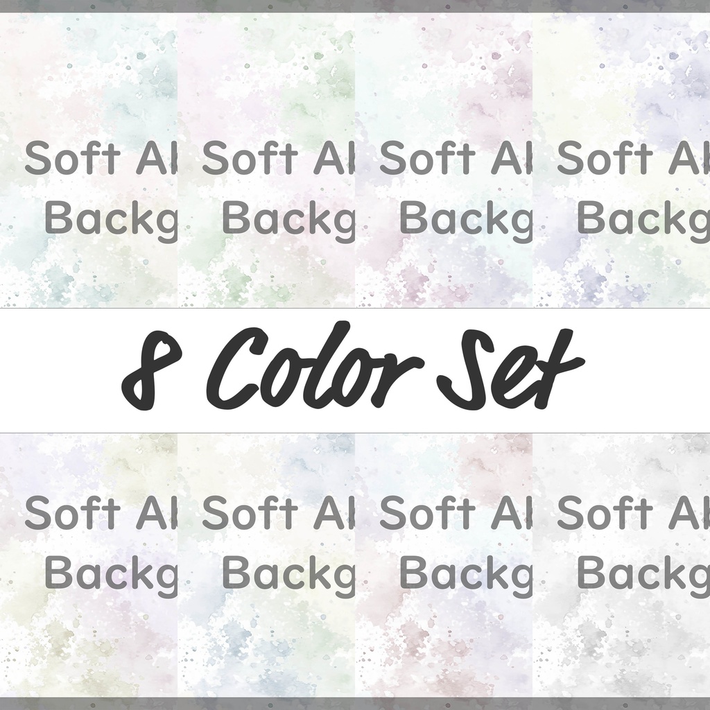 02_パステル水彩スプラッシュ背景素材｜やさしい抽象テクスチャ（8色セット）