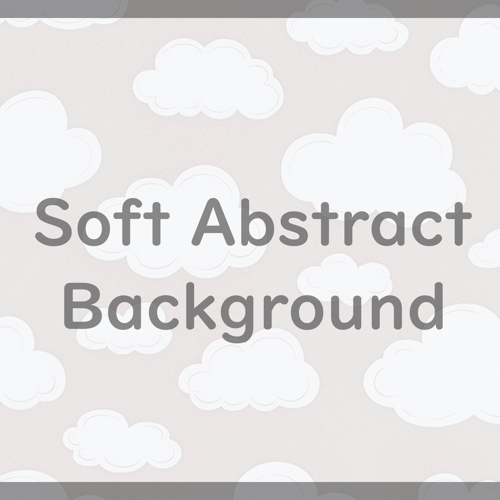 012_やさしい北欧タッチのふんわり雲空イラスト背景素材|ナチュラルスカイデザイン